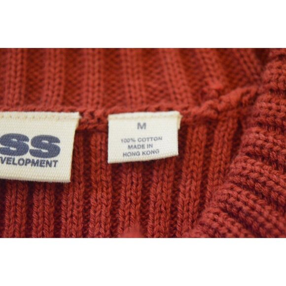 Vintage Express Ribbed Knit Sweater Rust Red Orange Women's M Boho Earth Girl - Picture 6 of 8